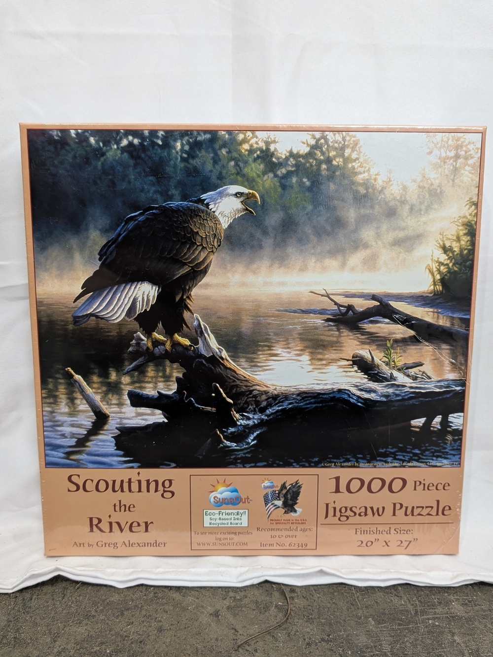 SunsOut Scouting the River 1000-Piece Jigsaw Puzzle Unopened Brown/Tan